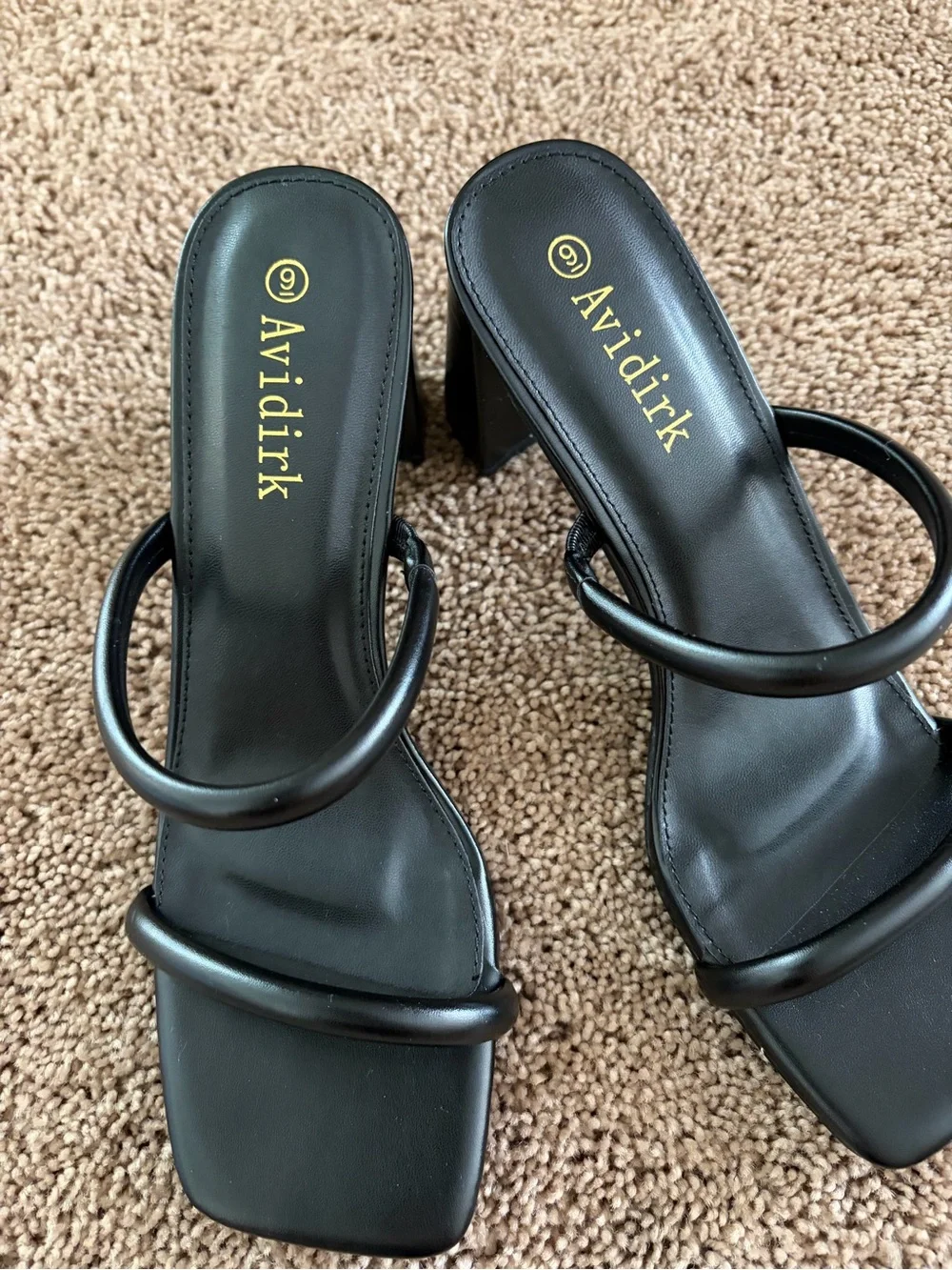 Black Platform Strappy Block Heel Sandals